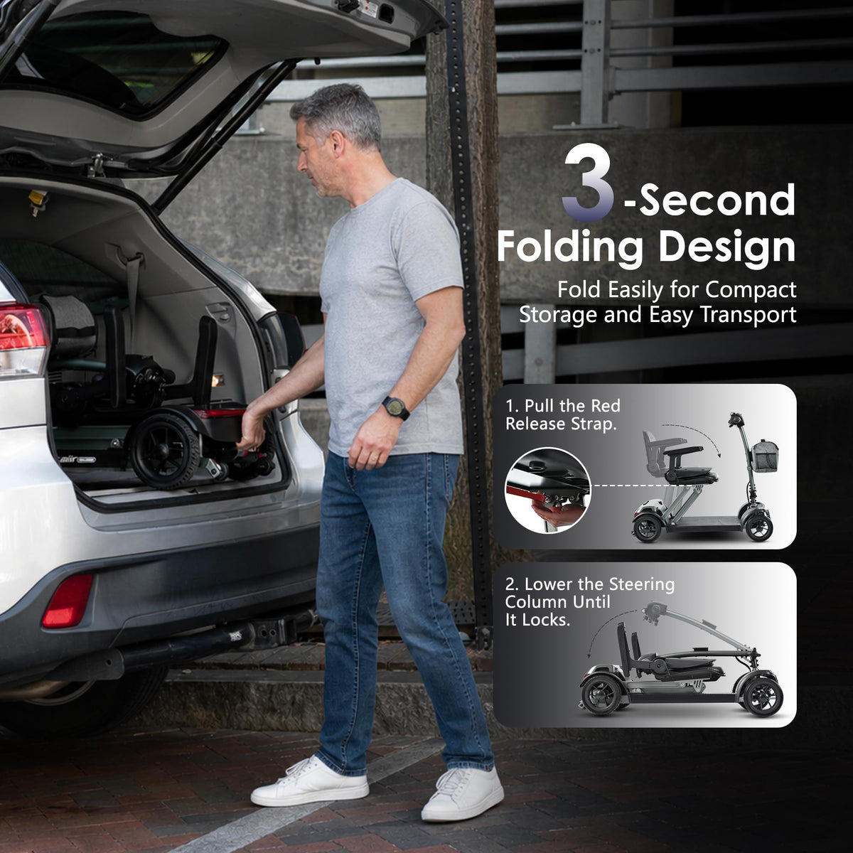 Metro Mobility AIR TRAVELLER 4-Wheel Folding Electric Mobility Scooter