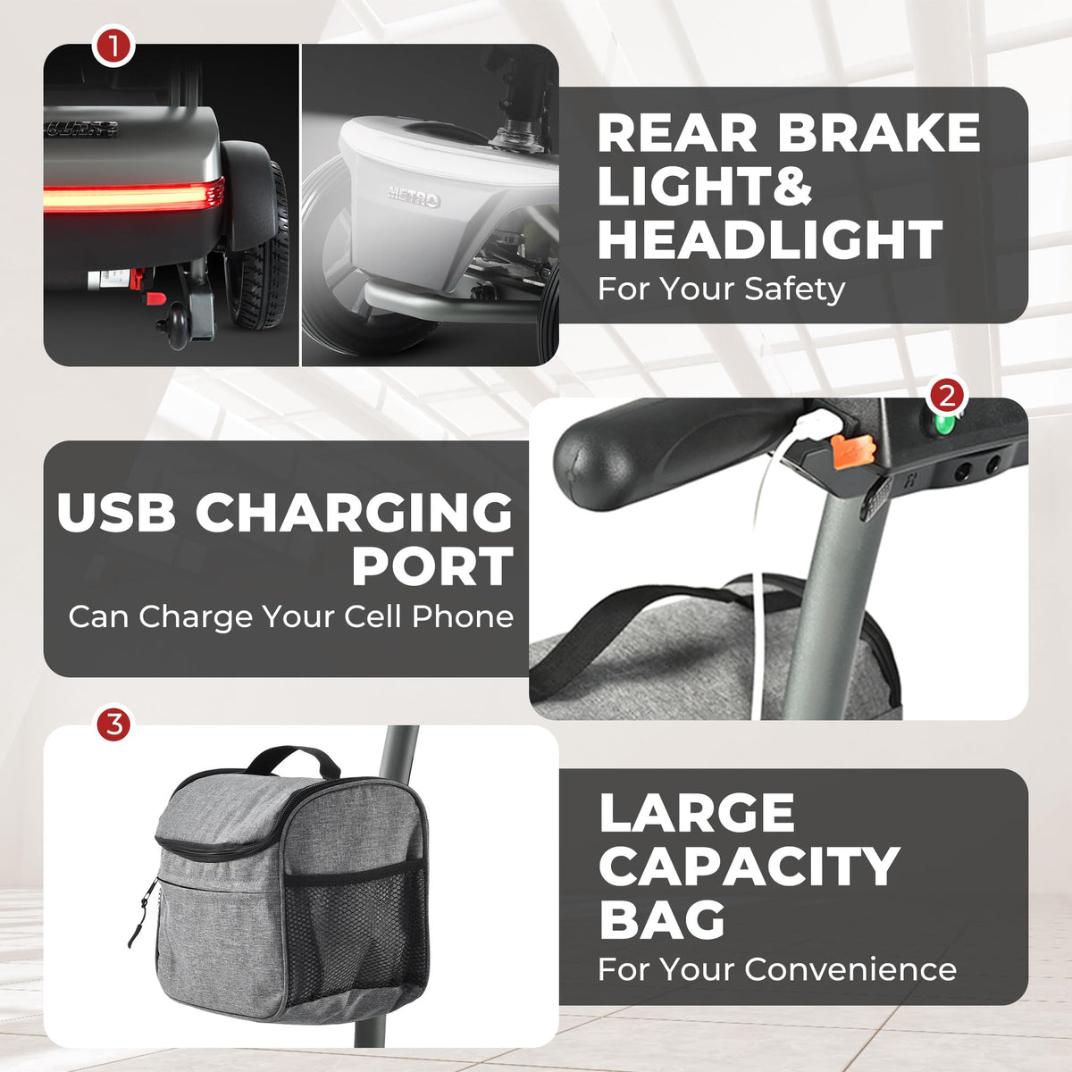 Metro Mobility AIR TRAVELLER 4-Wheel Folding Electric Mobility Scooter