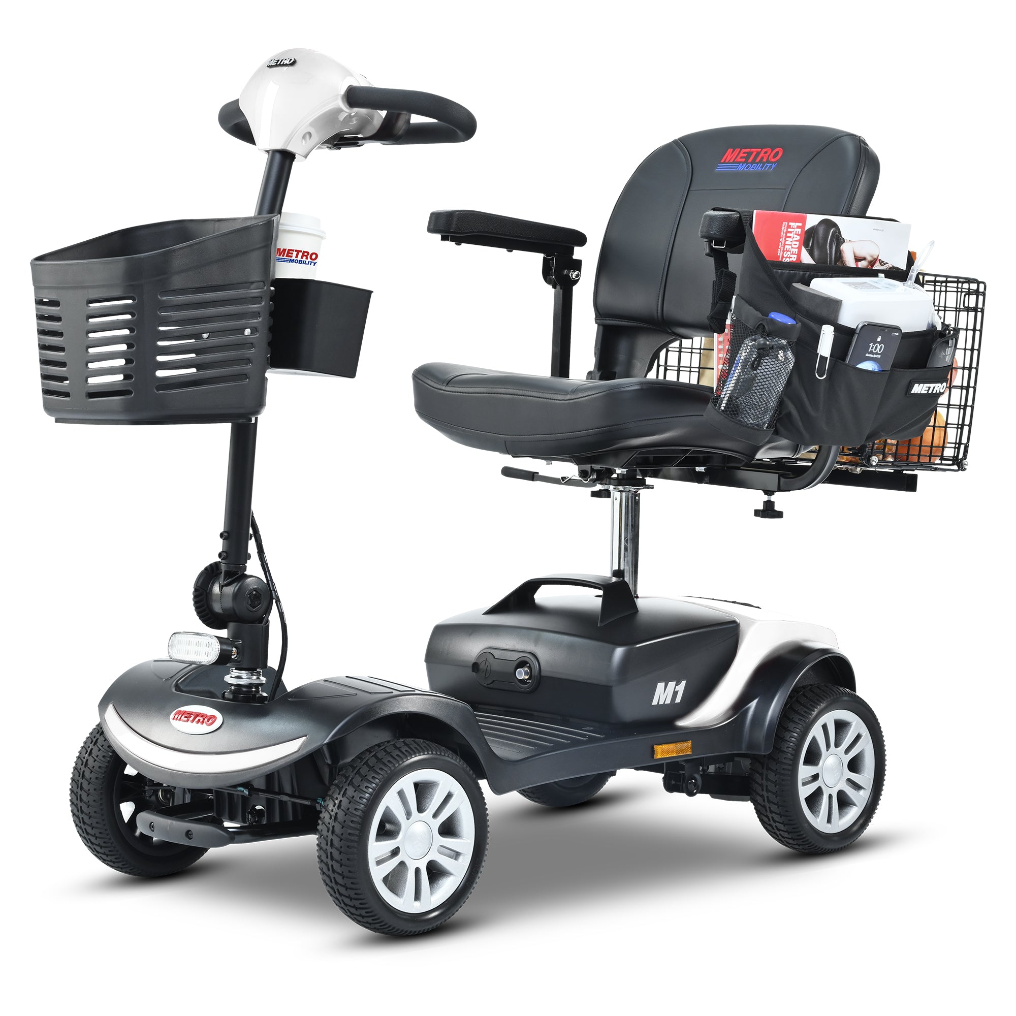 Metro Mobility M1 Portal 4-Wheel Heavy Duty Scooter for Senior with Rear Basket and Side Pocket
