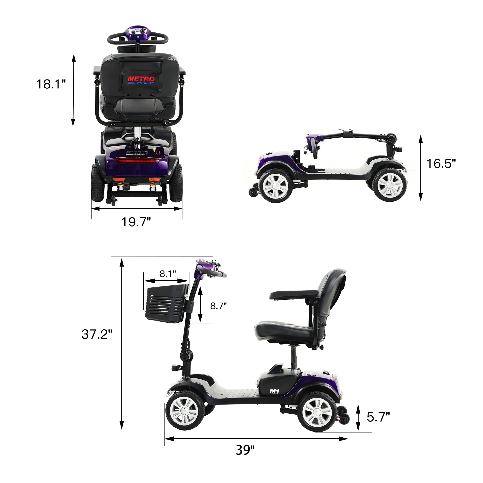 Metro Mobility M1 Portal 4-Wheel Heavy Duty Scooter