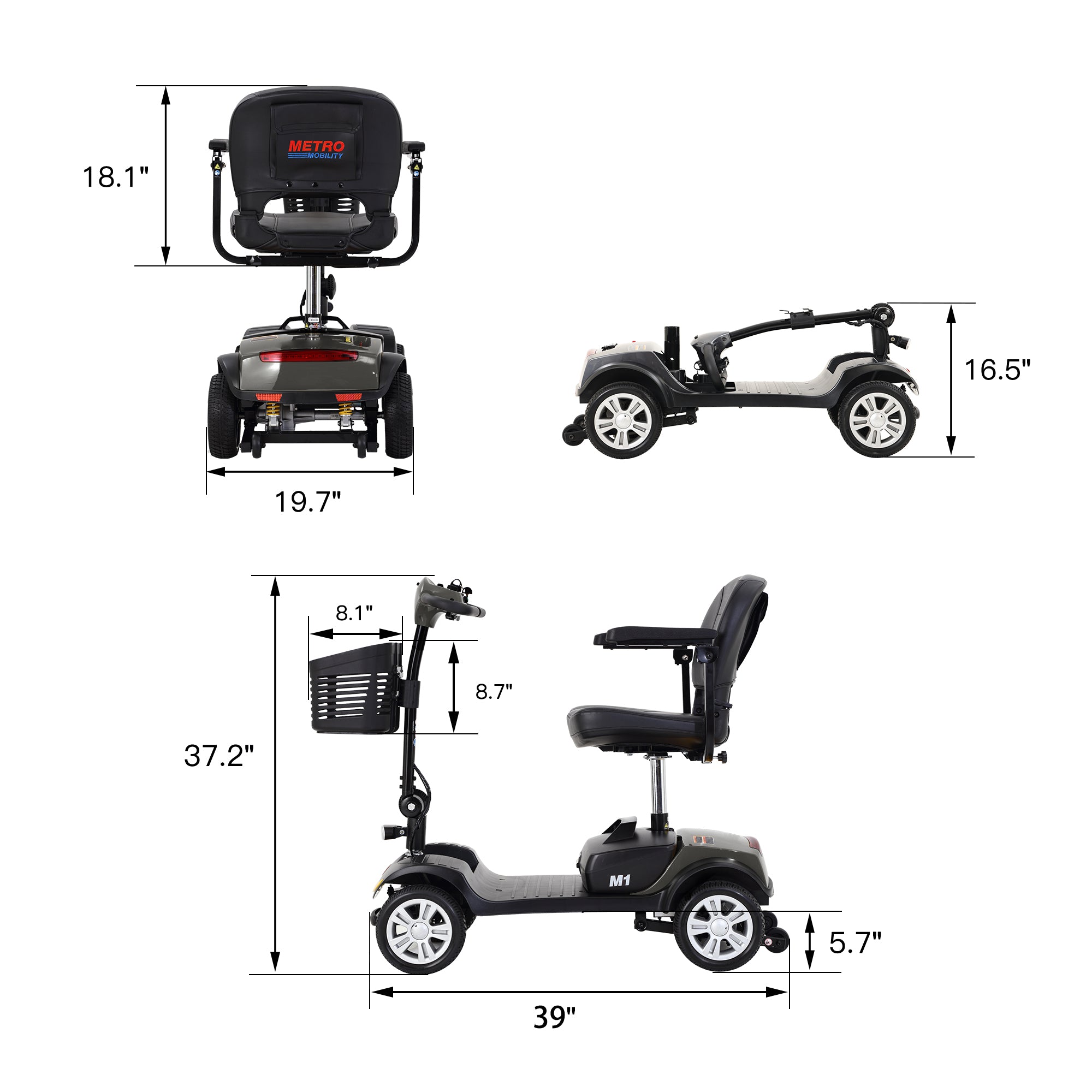 Metro Mobility M1 Portal 4-Wheel Heavy Duty Scooter for Senior