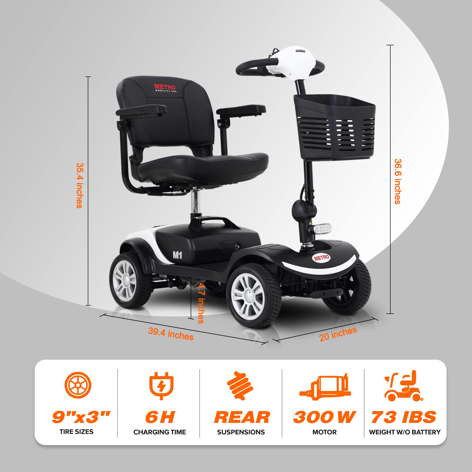 Metro Mobility M1 Portal 4-Wheel Heavy Duty Scooter for Senior