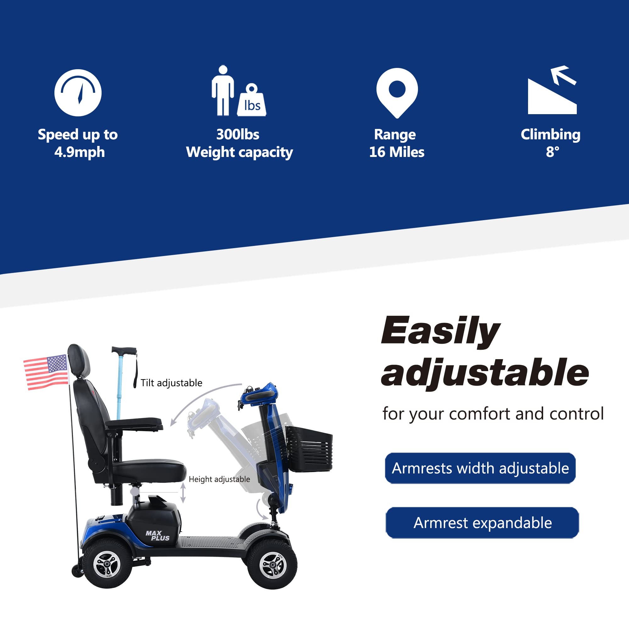 Metro Mobility Max Plus 4-Wheel Mobility Scooter