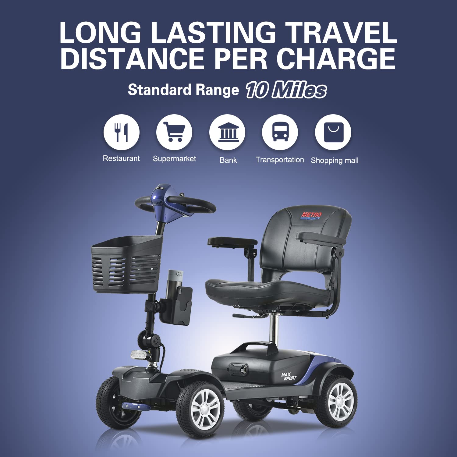 Metro Mobility Max Sport 4-Wheel Mobility Scooter