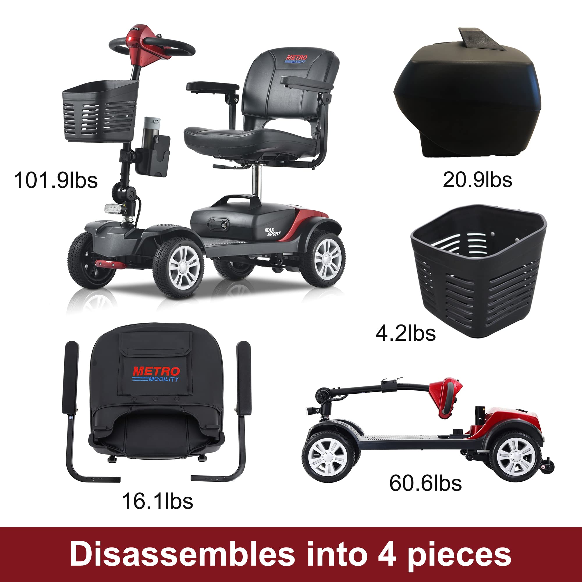 Metro Mobility Max Sport 4-Wheel Mobility Scooter