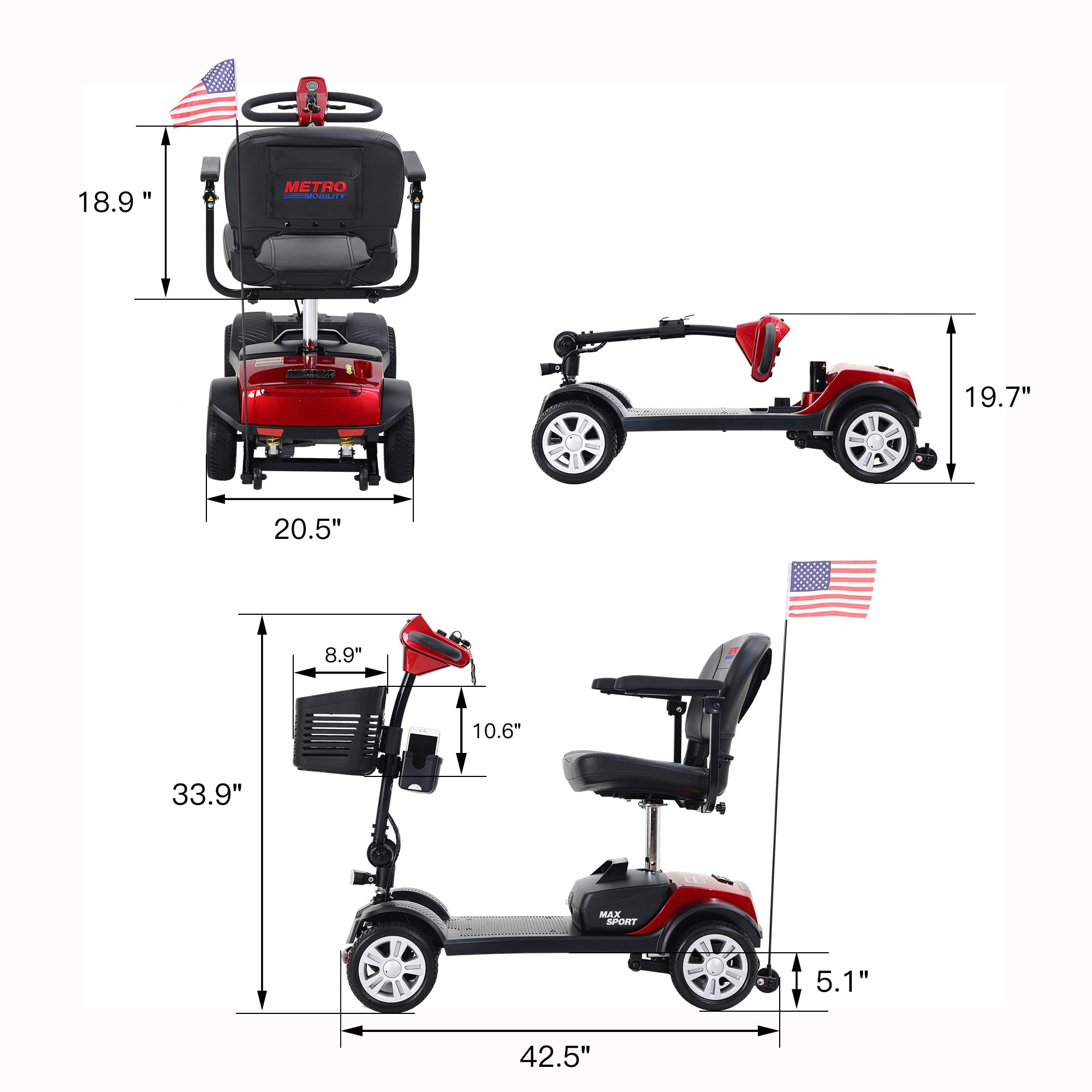 Metro Mobility Max Sport 4-Wheel Mobility Scooter