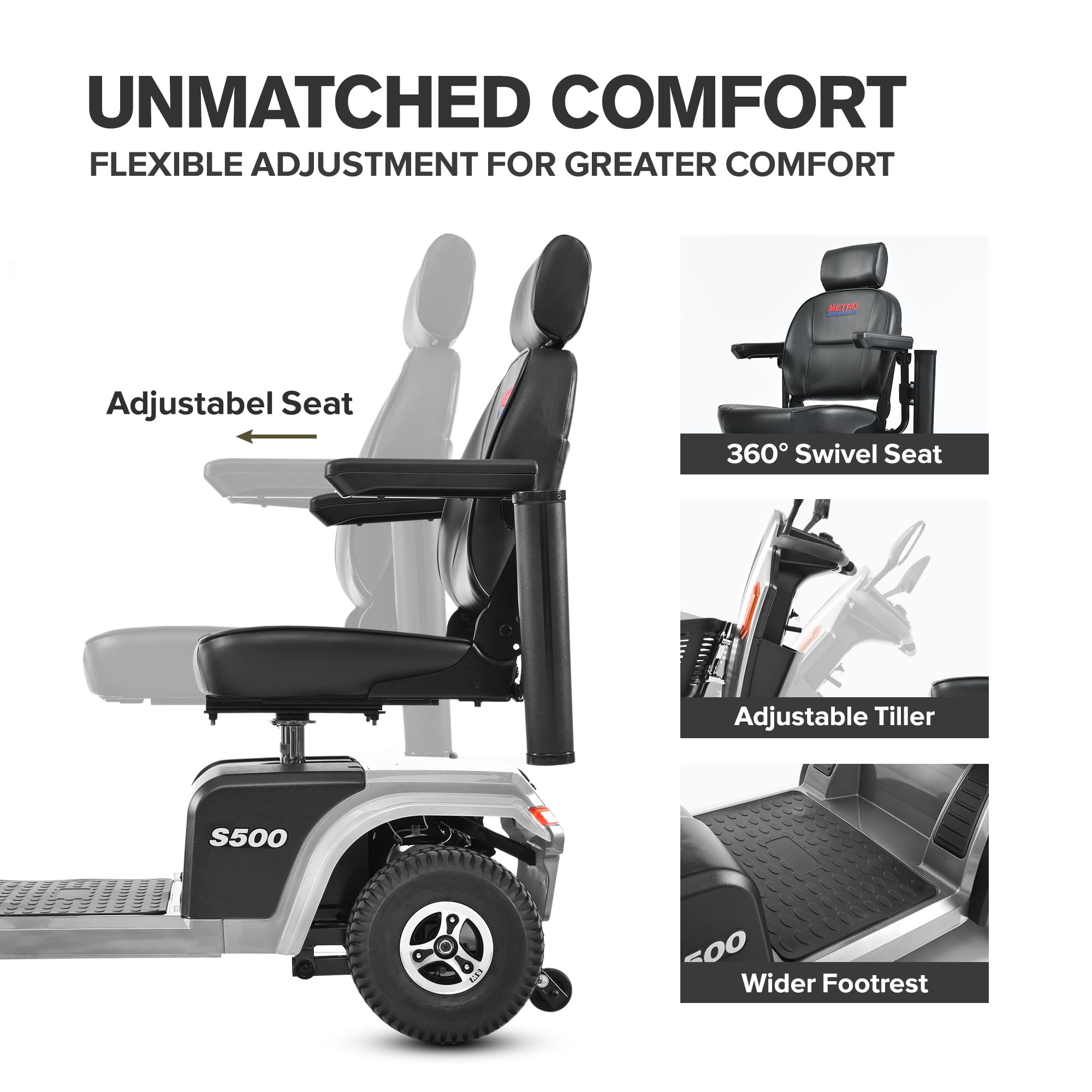 Metro Mobility S500 4-Wheel Electric Mobility Scooter