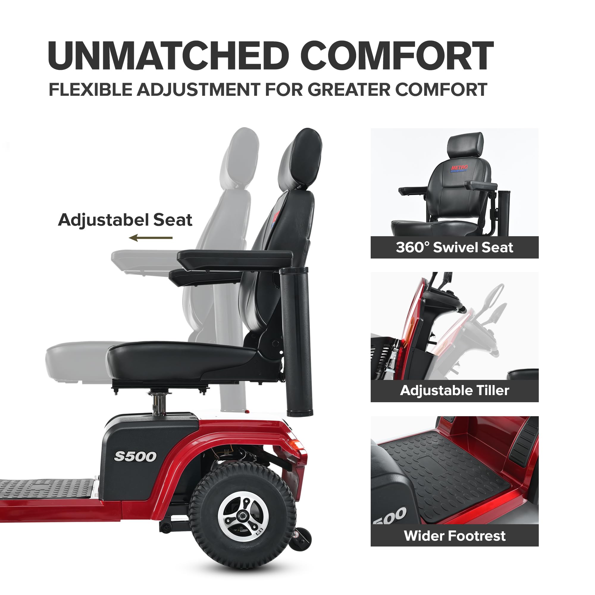 Metro Mobility S500 4-Wheel Electric Mobility Scooter