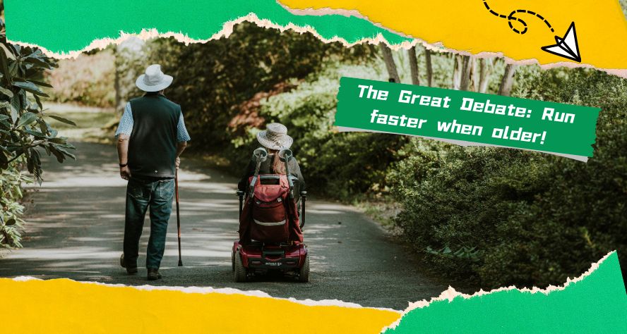 The Great Debate: Run faster when older!