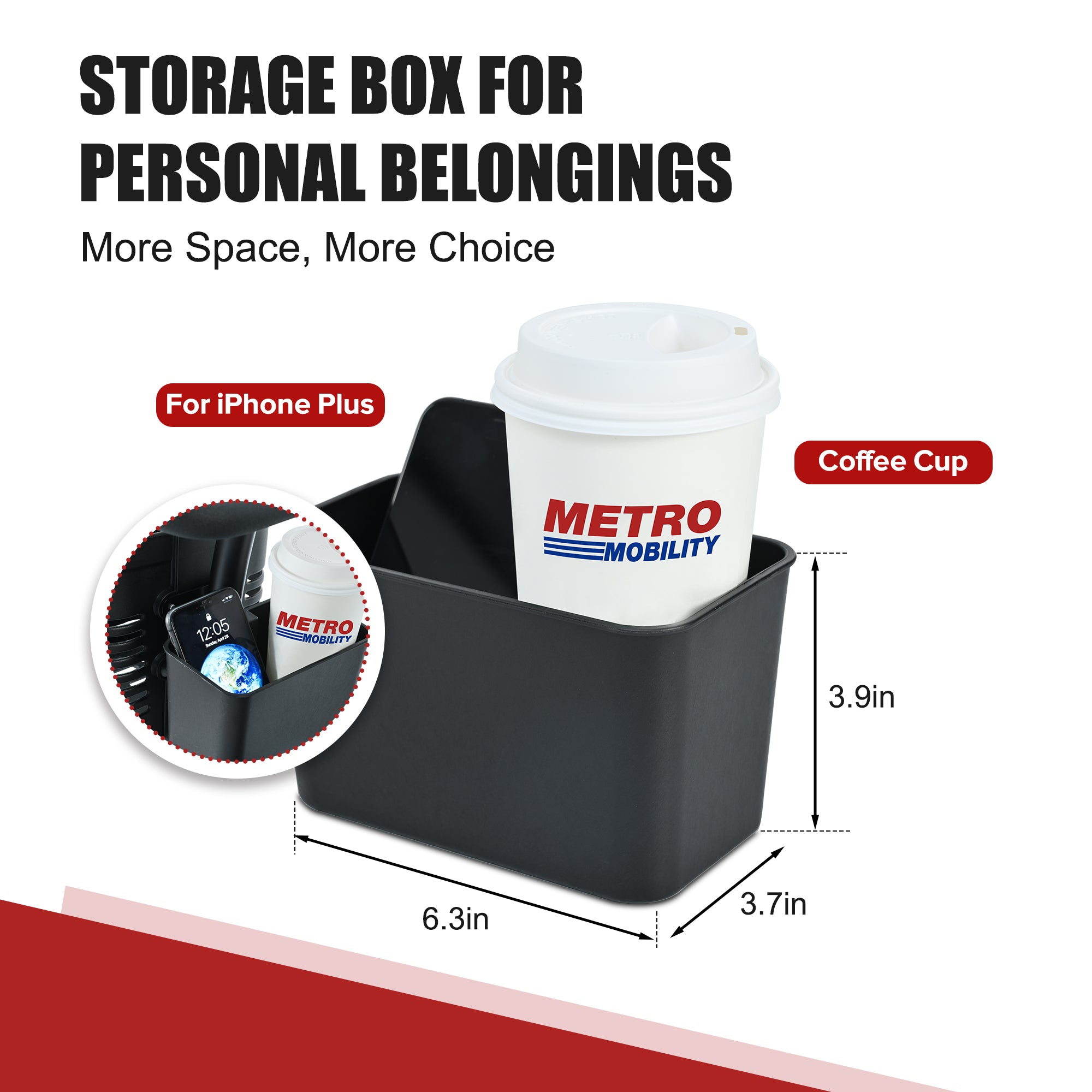 Metro Mobility M1 Portal 4-Wheel Heavy Duty Scooter for Senior with Rear Basket and Side Pocket