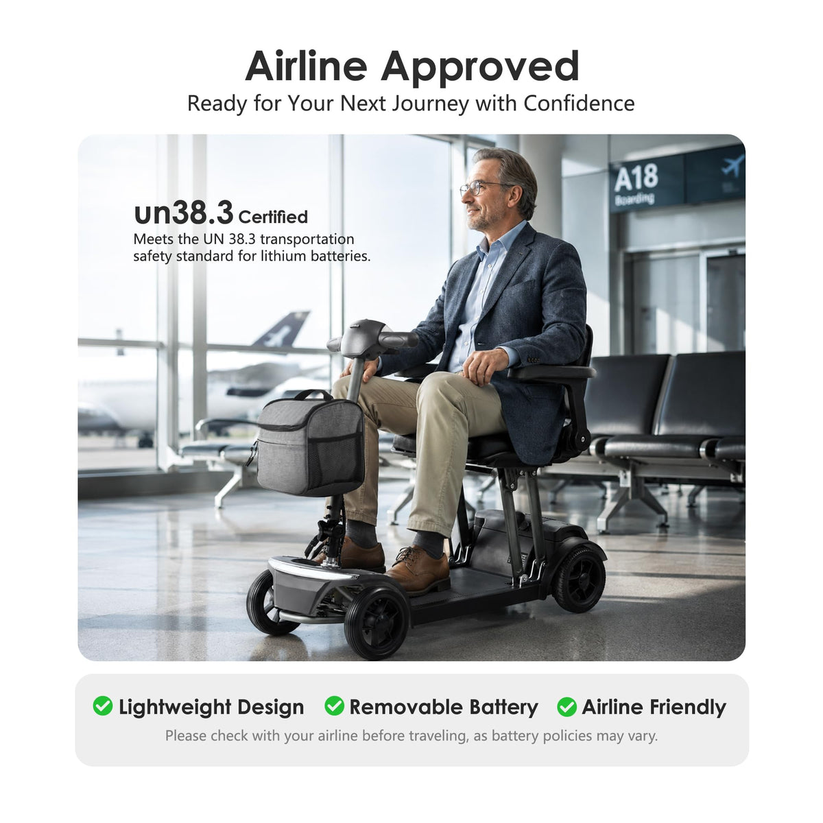 Metro Mobility AIR TRAVELLER 4-Wheel Folding Electric Mobility Scooter
