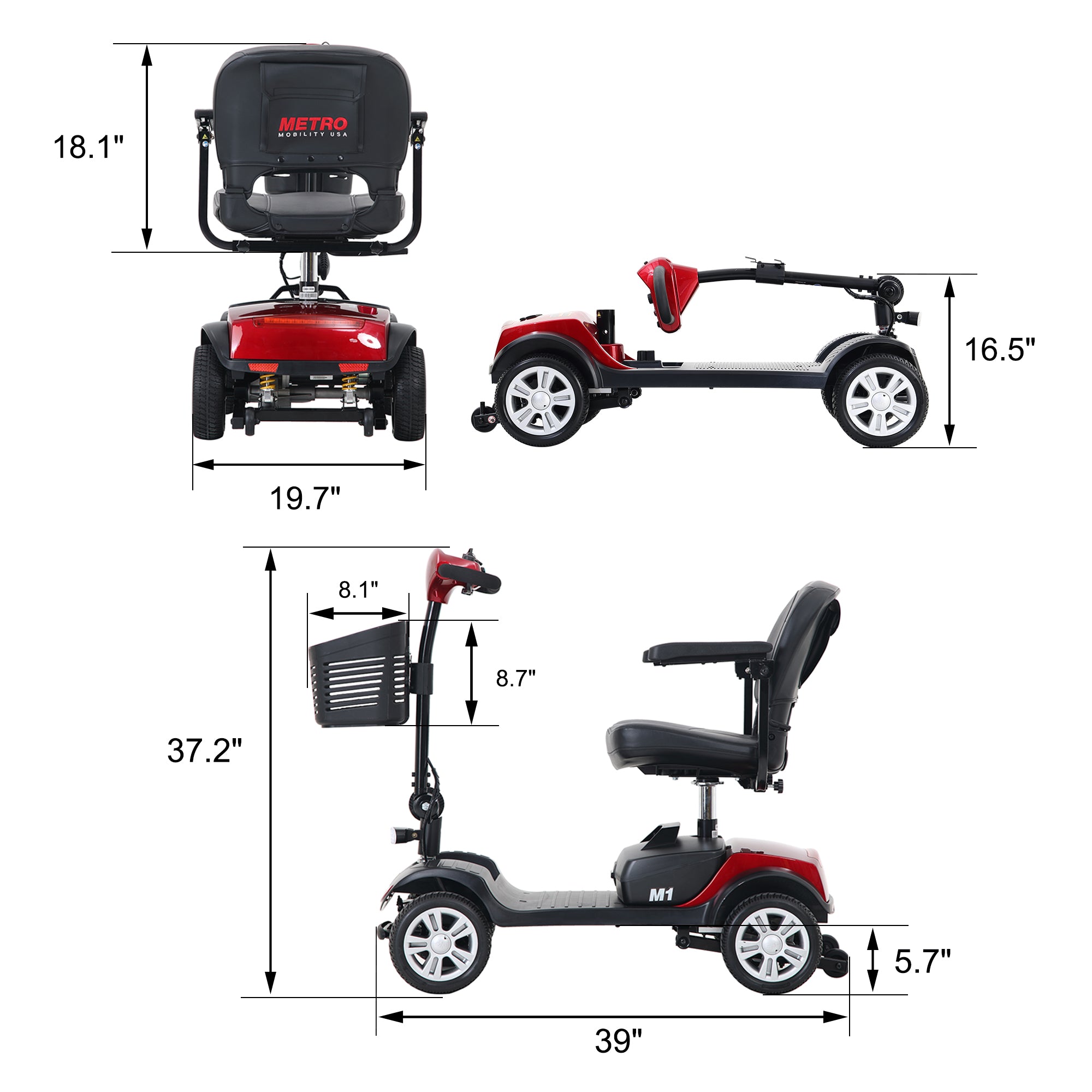 Metro Mobility M1 Portal 4-Wheel Heavy Duty Scooter