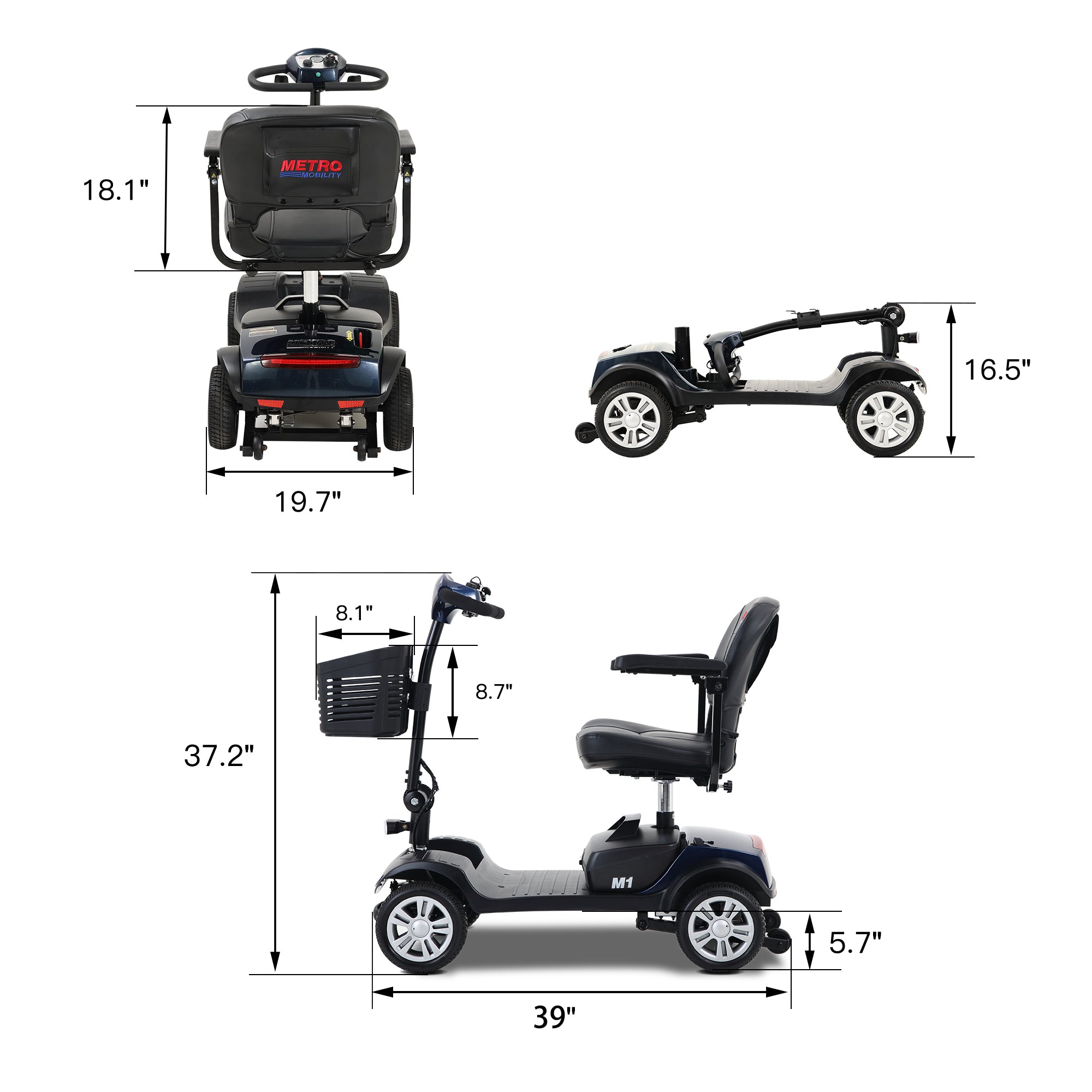 Metro Mobility M1 Portal 4-Wheel Heavy Duty Scooter
