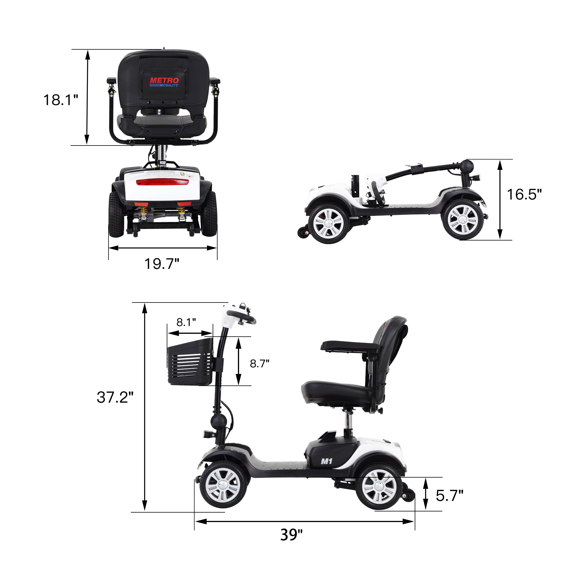 Metro Mobility M1 Portal 4-Wheel Heavy Duty Scooter for Senior
