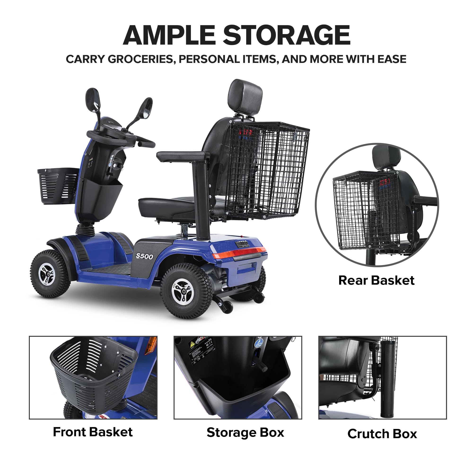 Metro Mobility S500 4-Wheel Electric Mobility Scooter