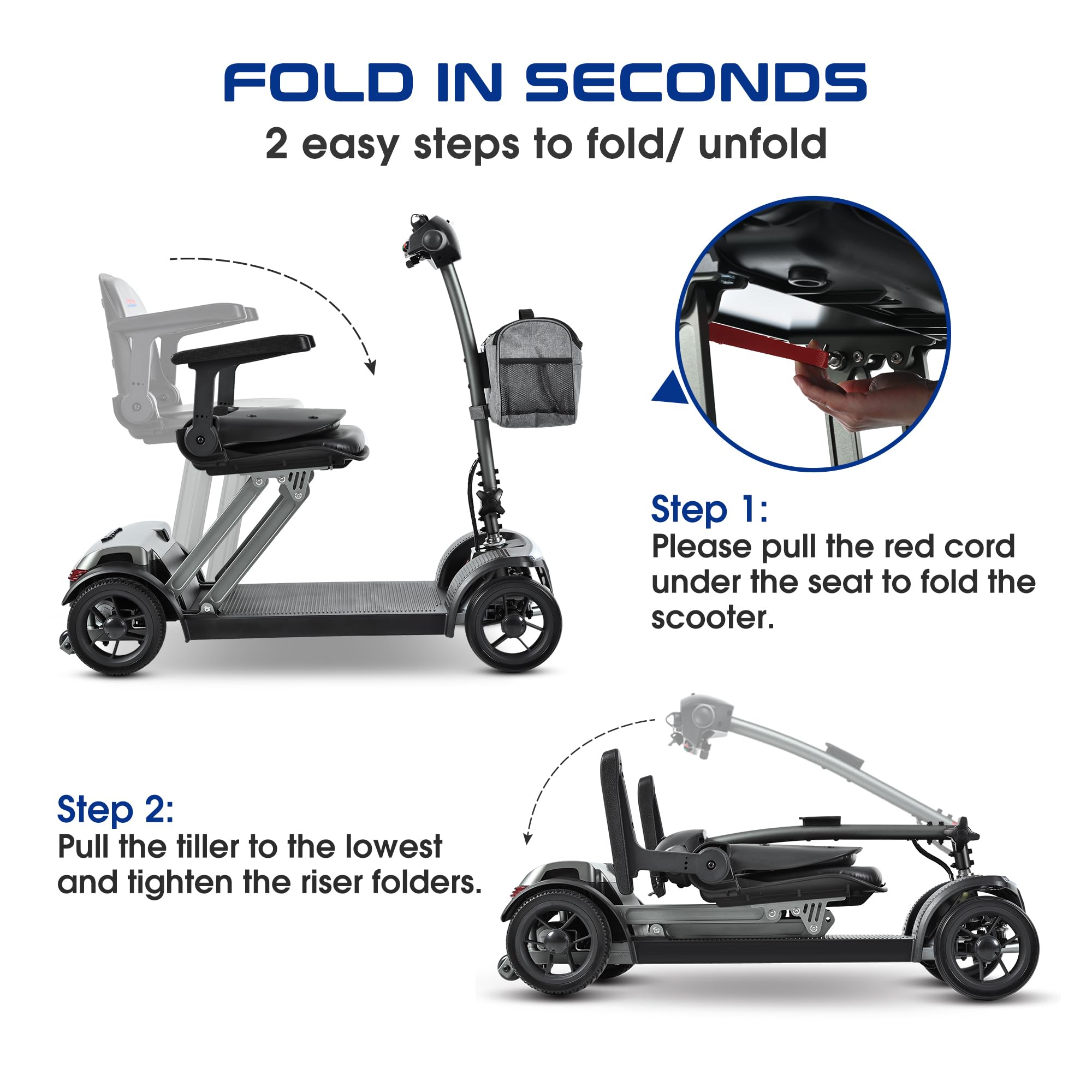 Metro Mobility AIR TRAVELLER 4-Wheel Folding Electric Mobility Scooter