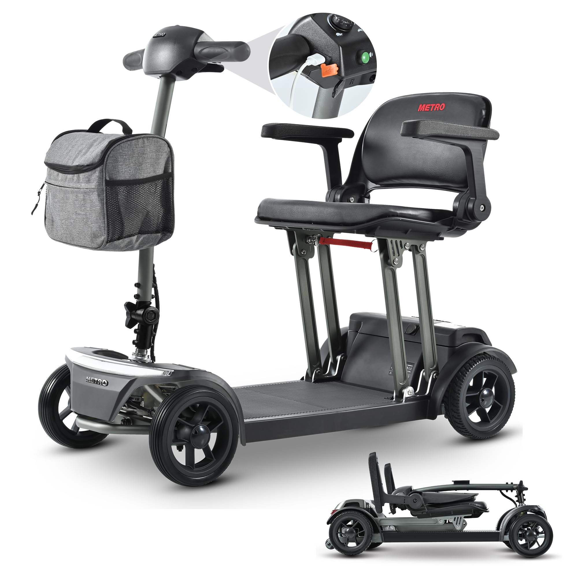 Metro Mobility AIR TRAVELLER 4-Wheel Folding Electric Mobility Scooter