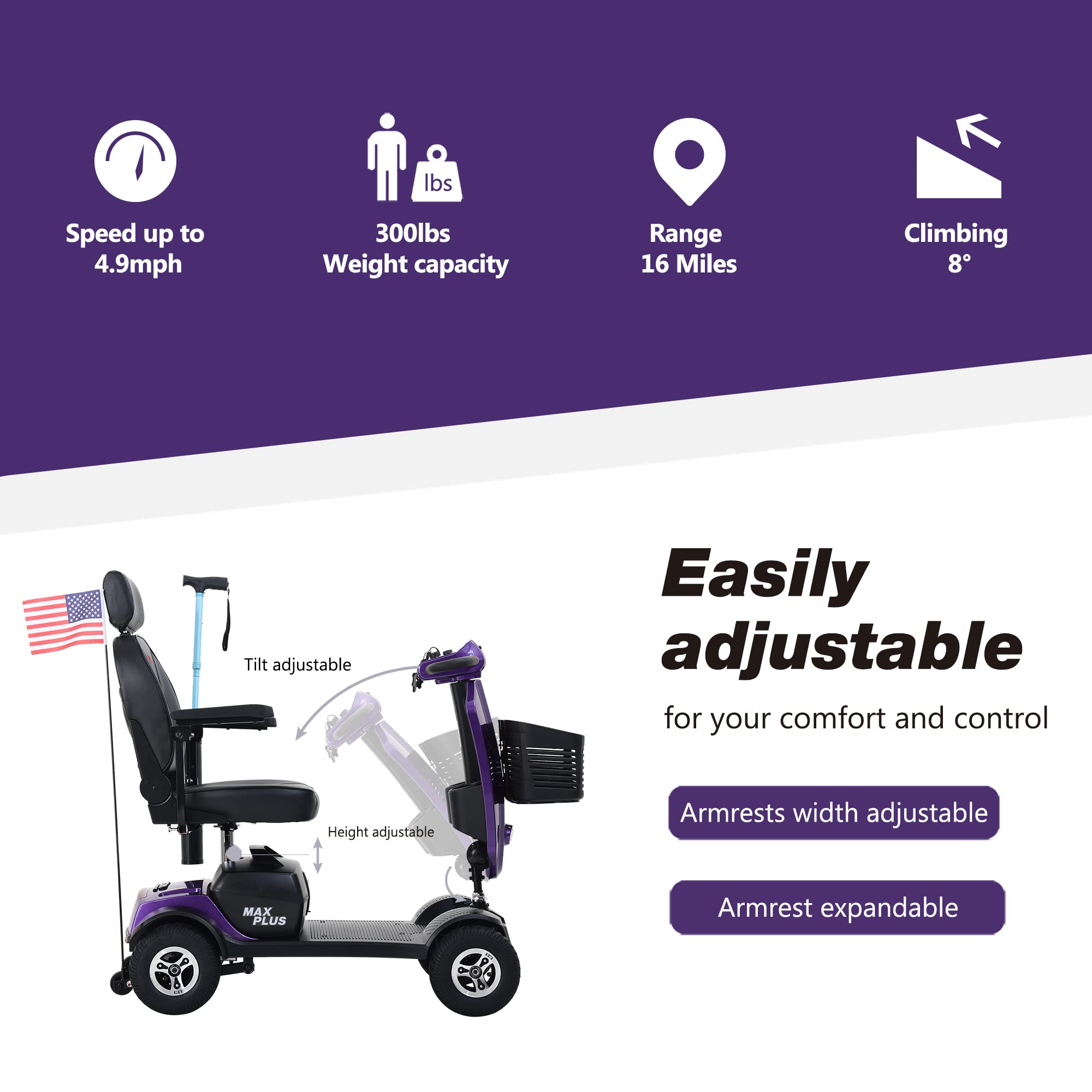 Metro Mobility Max Plus 4-Wheel Mobility Scooter