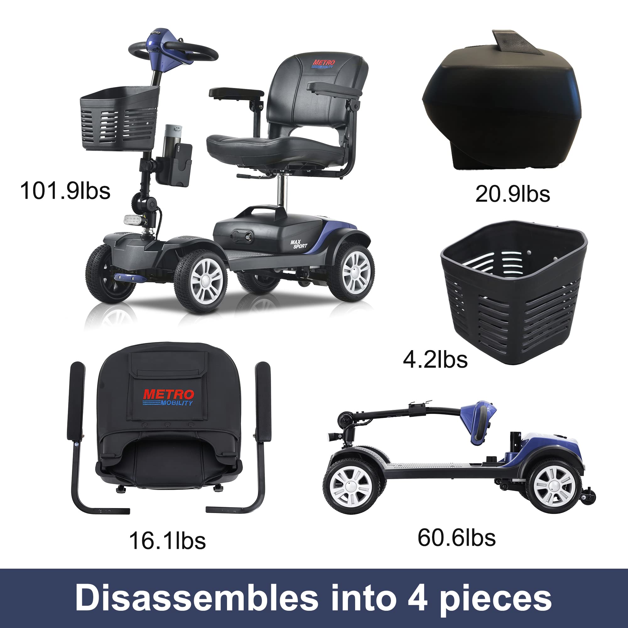 Metro Mobility Max Sport 4-Wheel Mobility Scooter