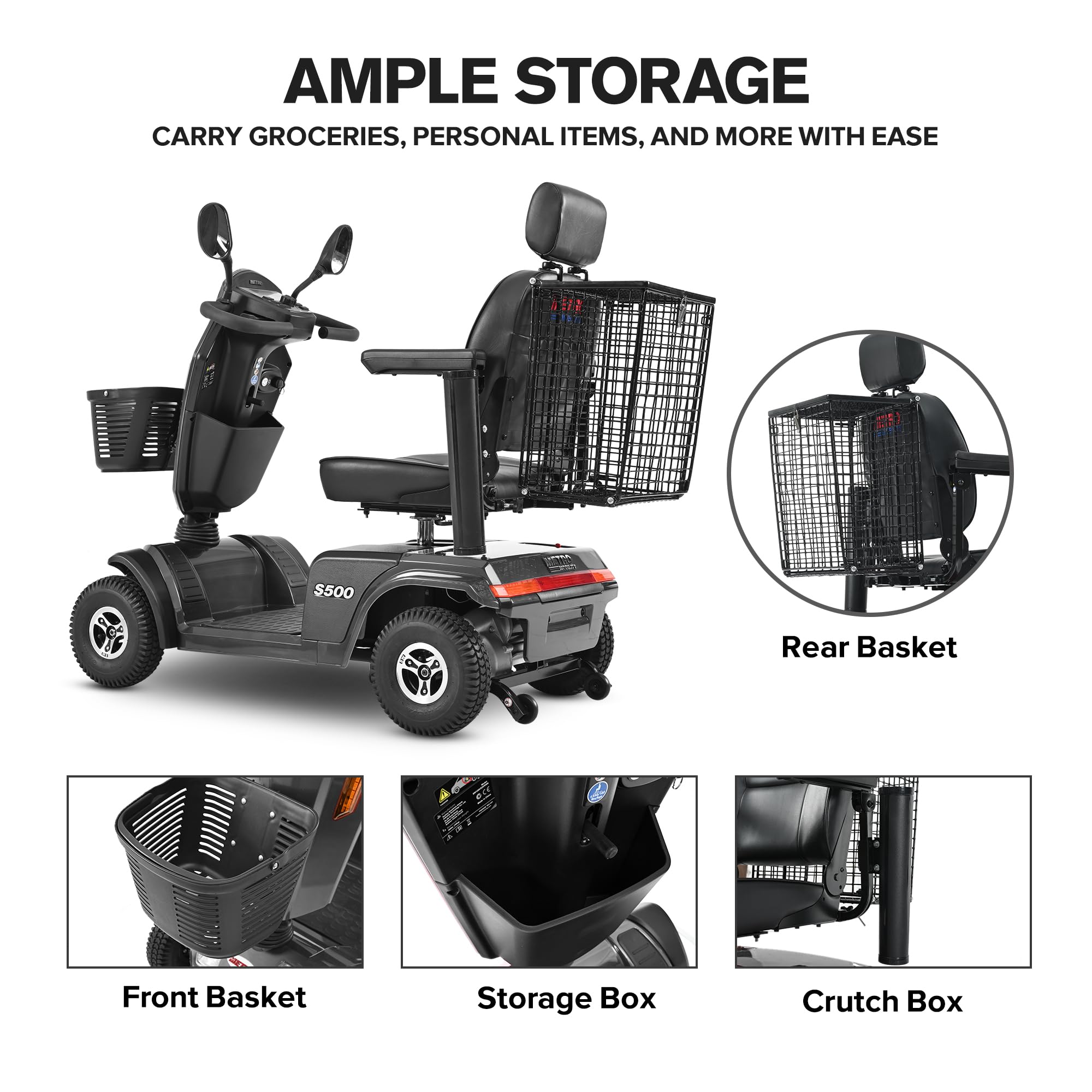 Metro Mobility S500 4-Wheel Electric Mobility Scooter