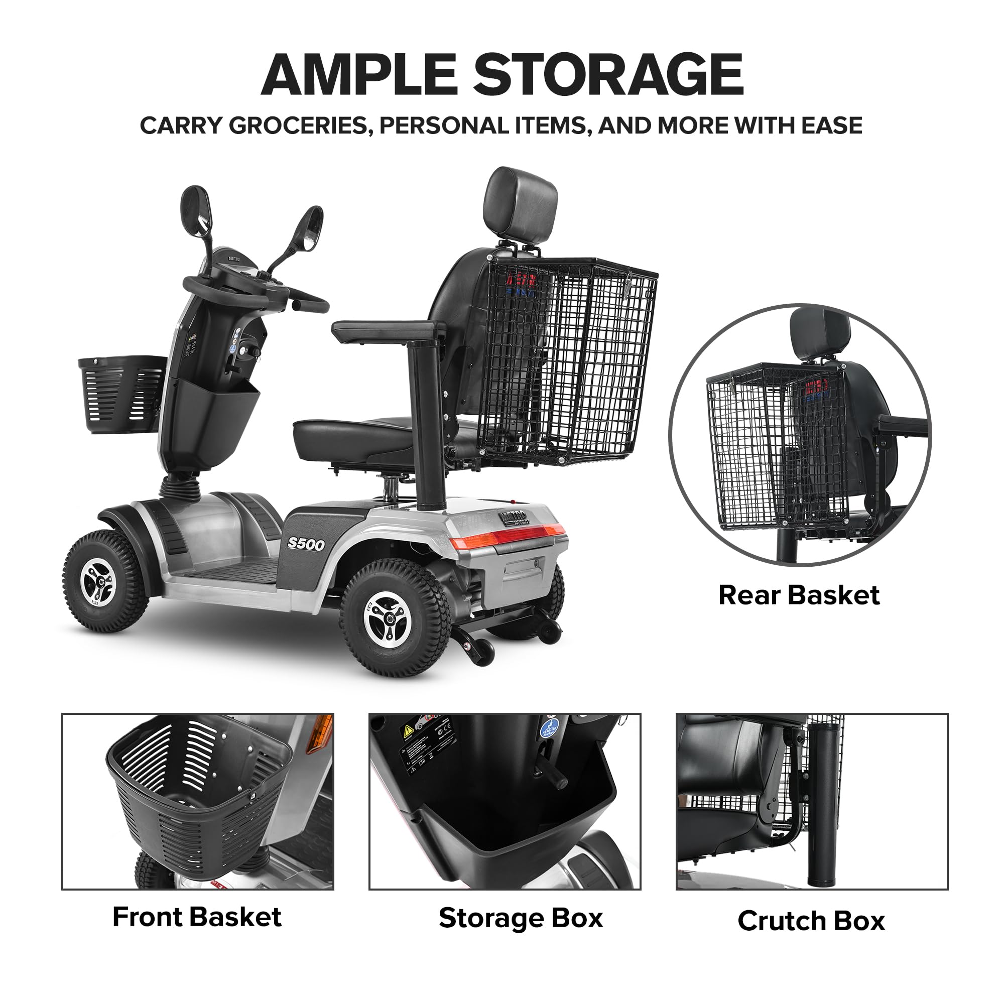 Metro Mobility S500 4-Wheel Electric Mobility Scooter