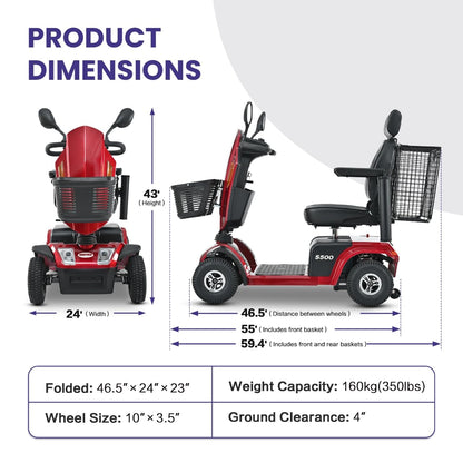 Metro Mobility S500 4-Wheel Electric Mobility Scooter